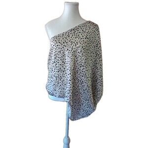 Twenty Ten Leopard Print One Shoulder Asymmetric Blouse Sz M Clubwear Preppy